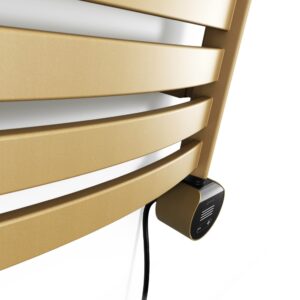 Terma Dexter Brass 860mm Electric Towel Rail with VEO Element Cut Out Element